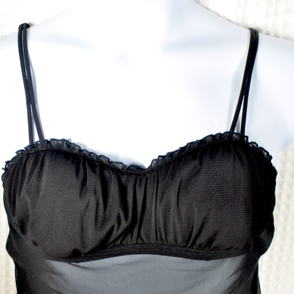 Black Sheer Bottom Chemise Lingerie Women’s Size XL - Picture 3 of 6